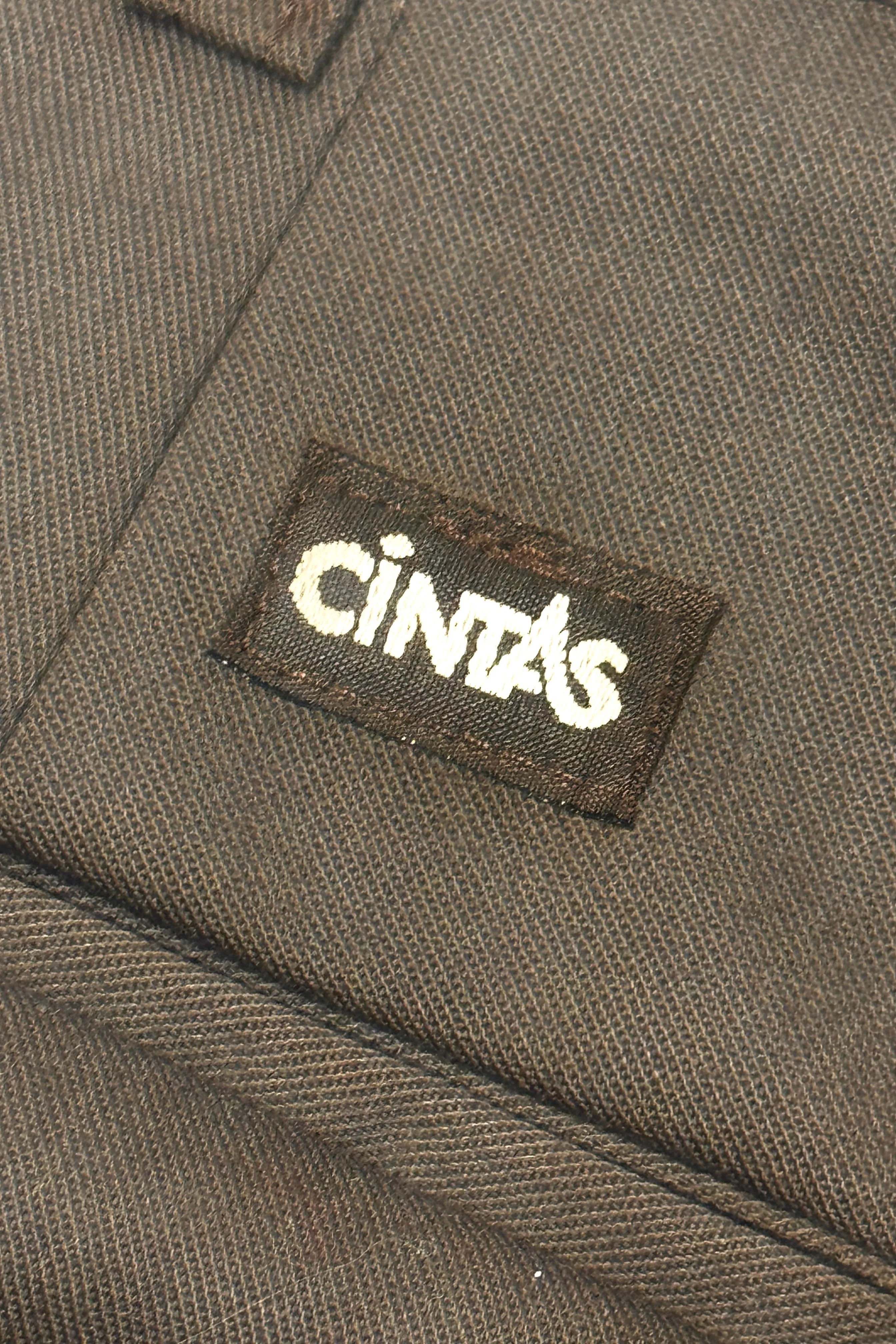 1990’S DEADSTOCK CINTAS BROWN FLAT FRONT CHINO WORKWEAR PANTS 32 X 36