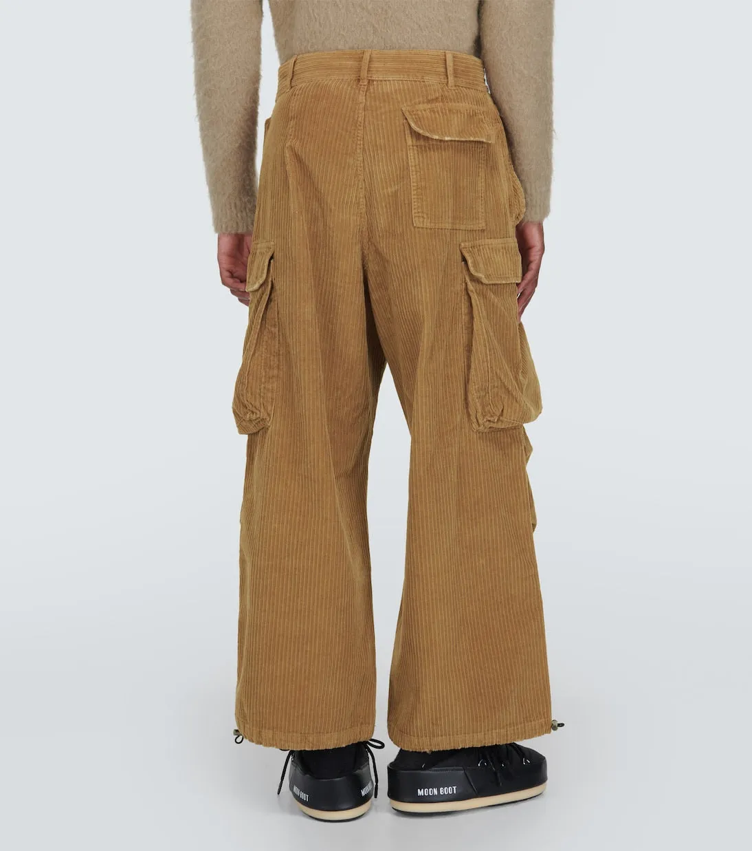 Alanui Velvet Corduroy Cargo Pants, Brown