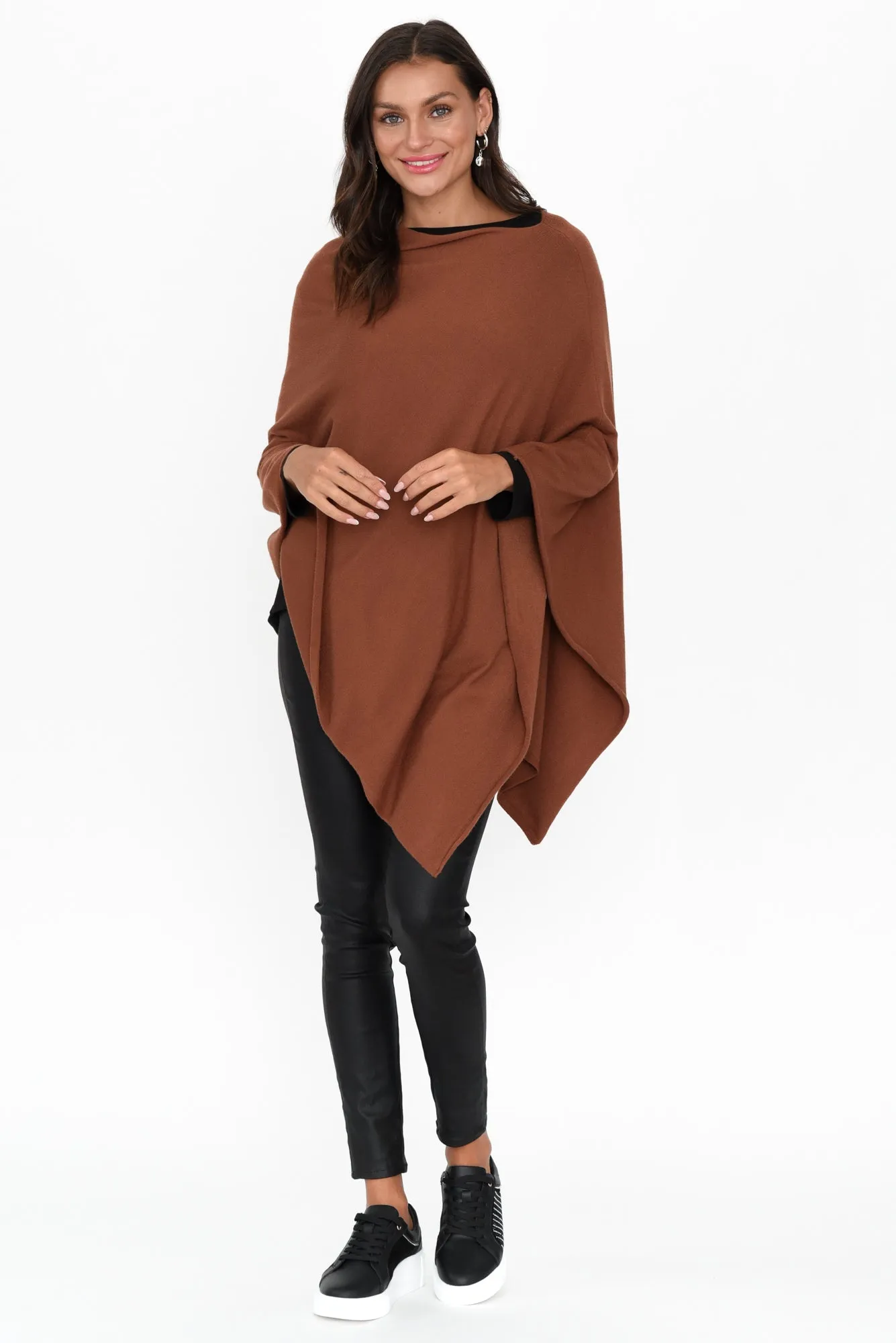 Amy Brown Wool Blend Poncho