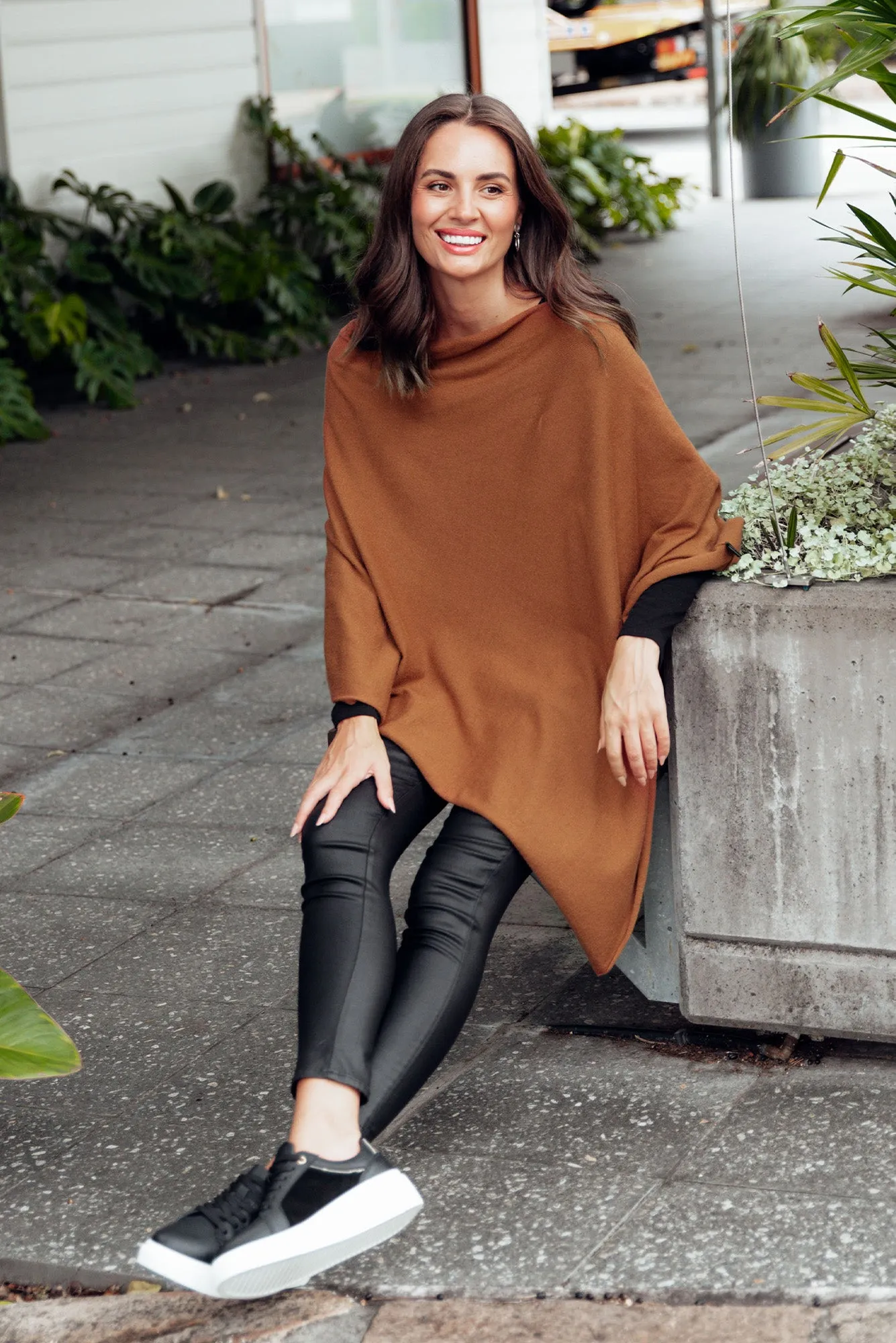 Amy Brown Wool Blend Poncho