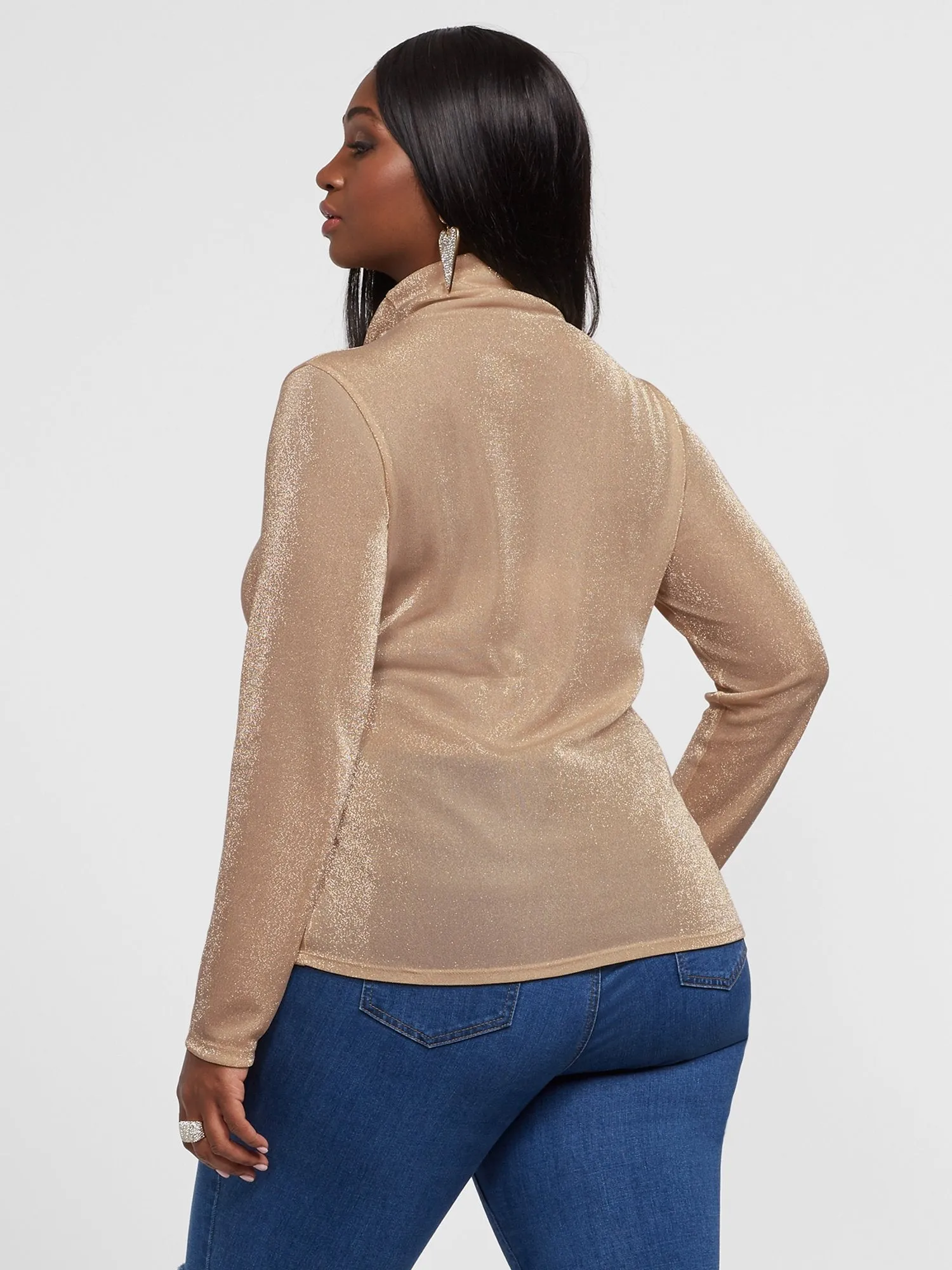 Anita Champagne Turtleneck Top