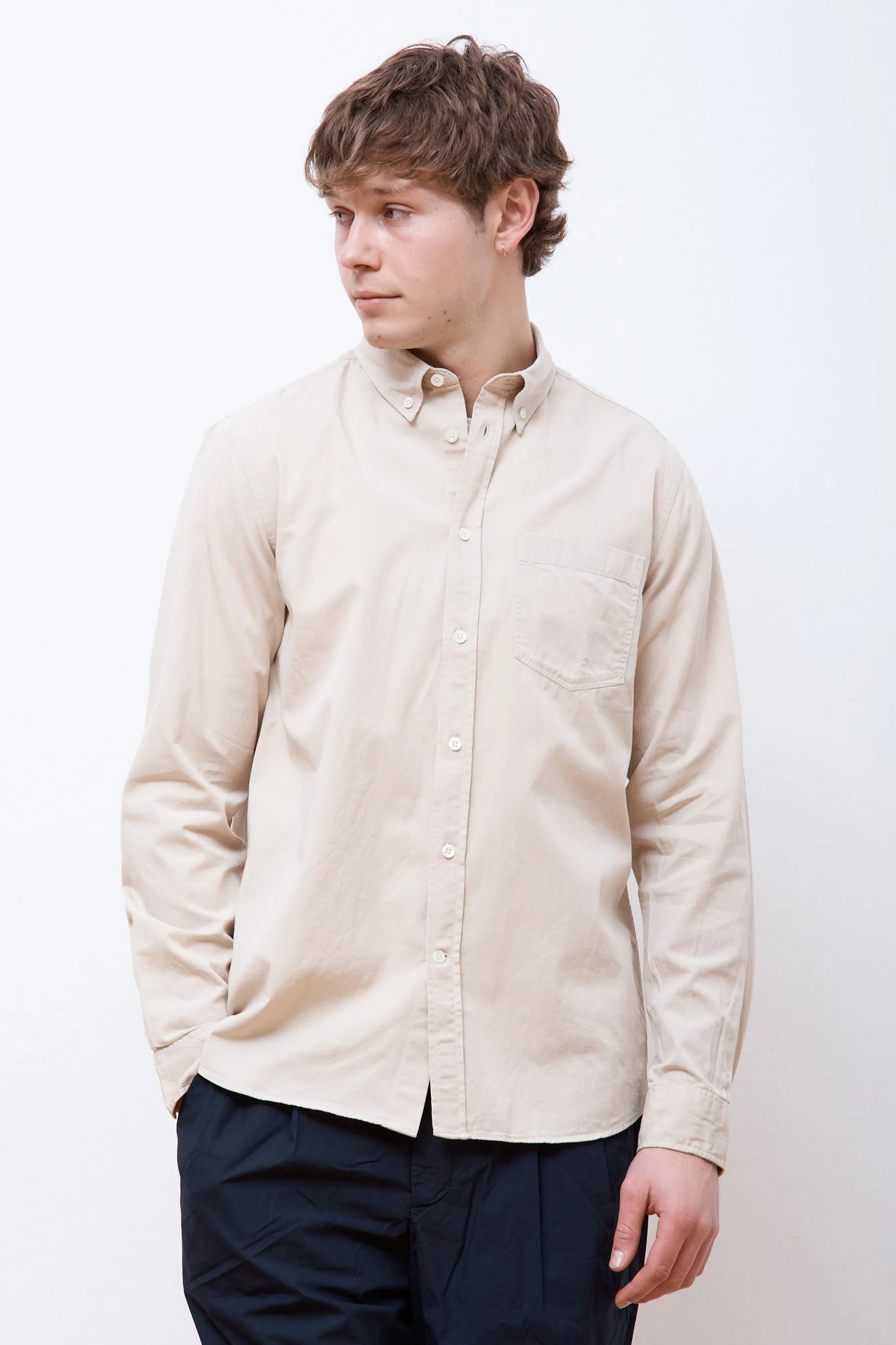 Anton Light Twill Shirt Oatmeal