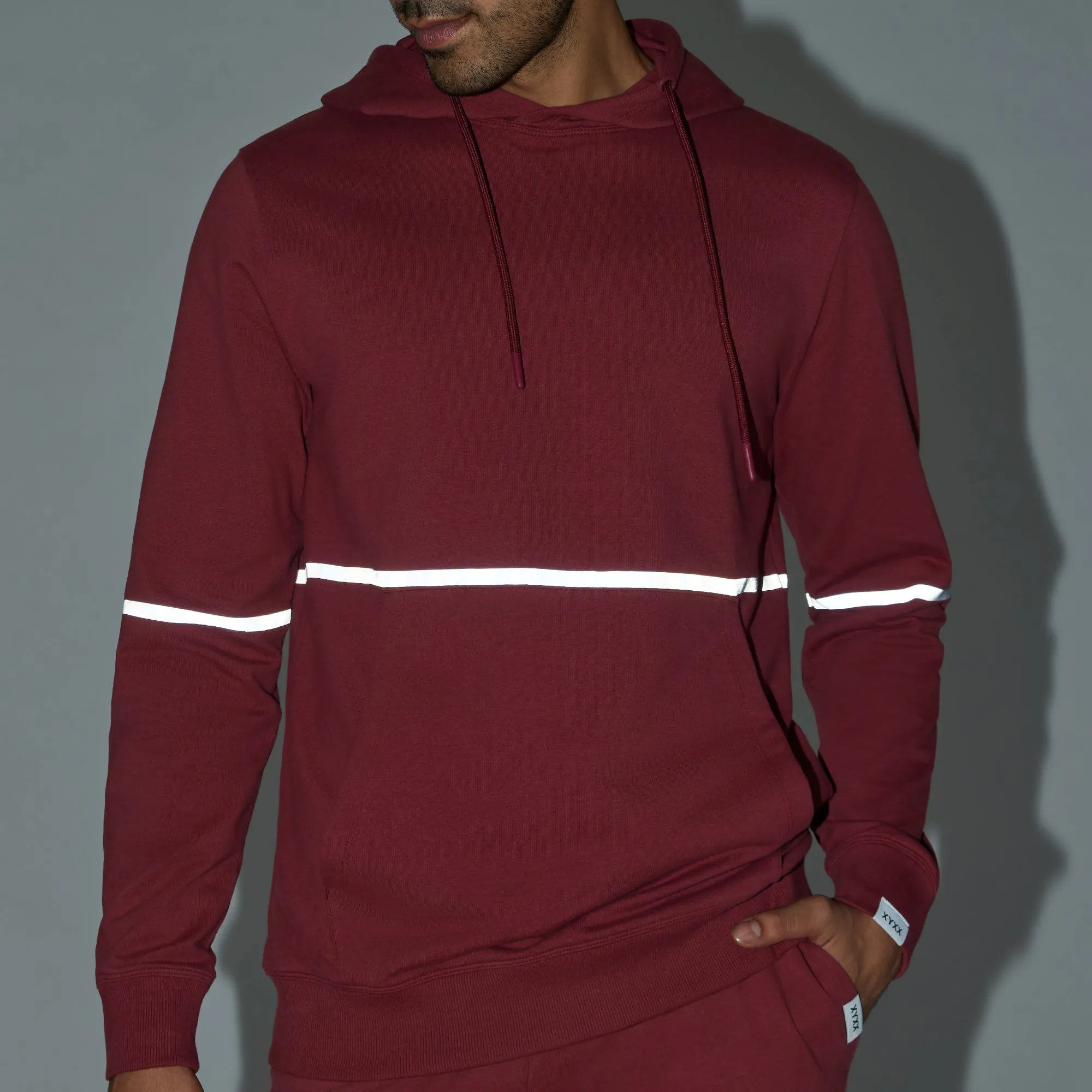 Ascent French Terry Cotton Blend Hoodie and Joggers Co-Ord Crimson Red