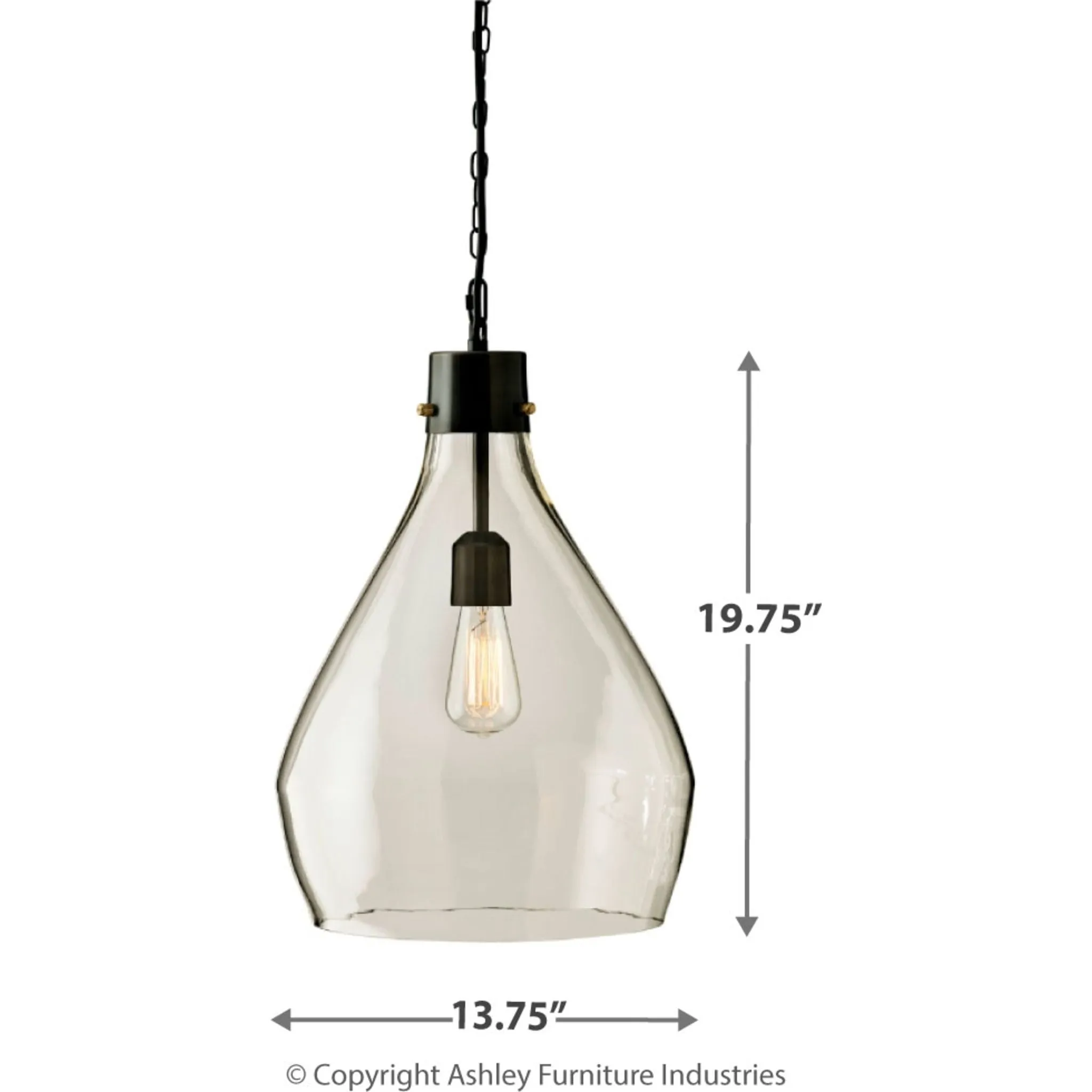 Avalbane Pendant Light - Clear/Gray 19.75"