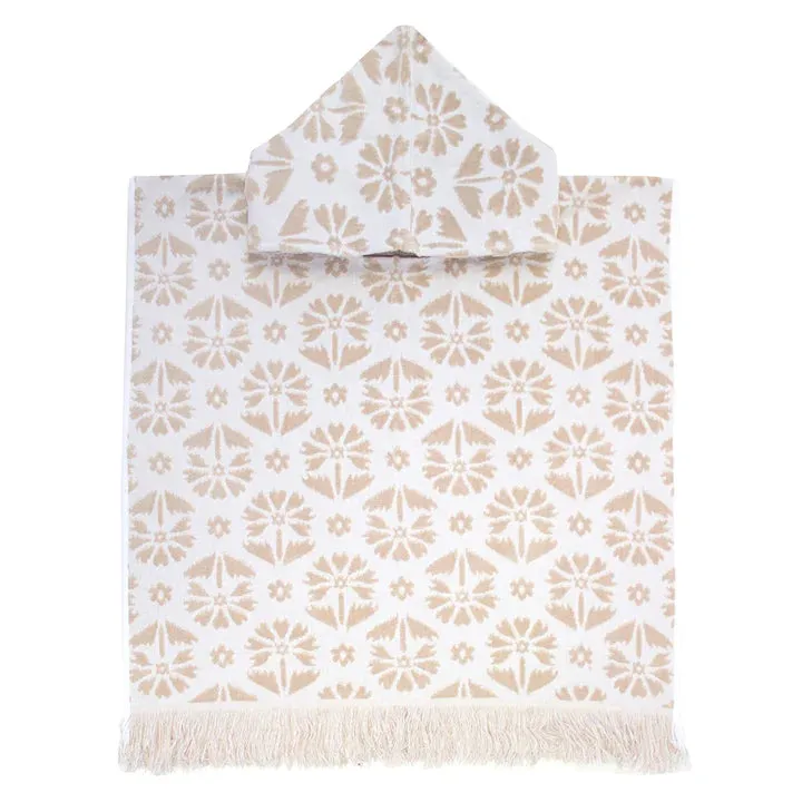 Bambury | Poncho Beach Towel - Flora Kids/Pebble