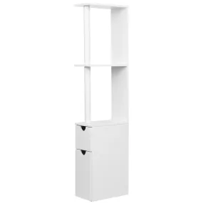 Bathroom Free Standing Storage Cabinet Space Saver Unit - White