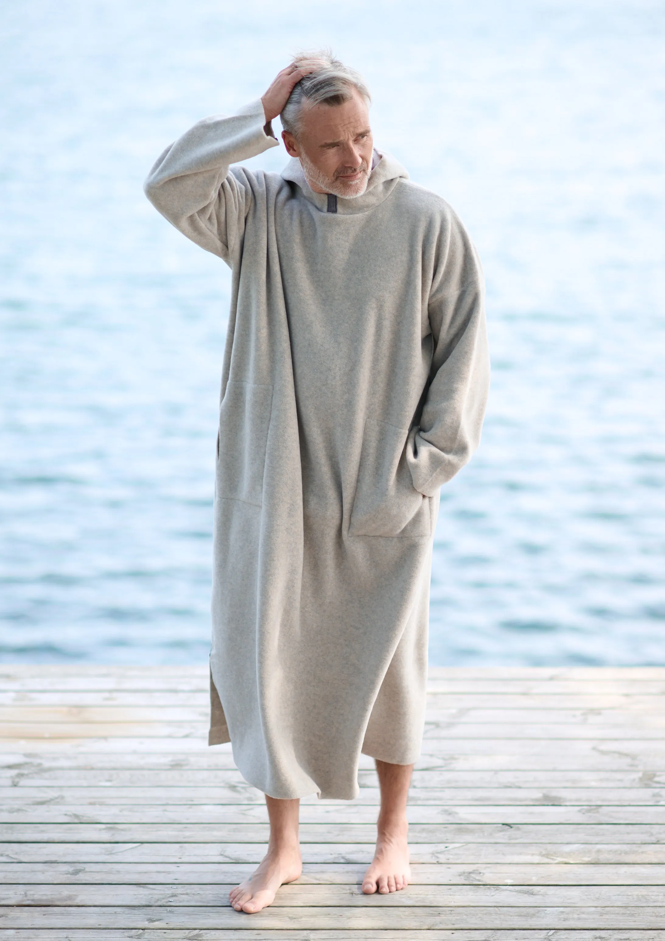 BEACH PONCHO MEN - 4097C - SAND