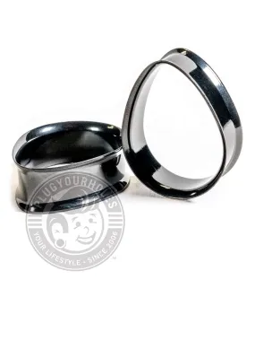 Black Double Flared Teardrop Steel Tunnels