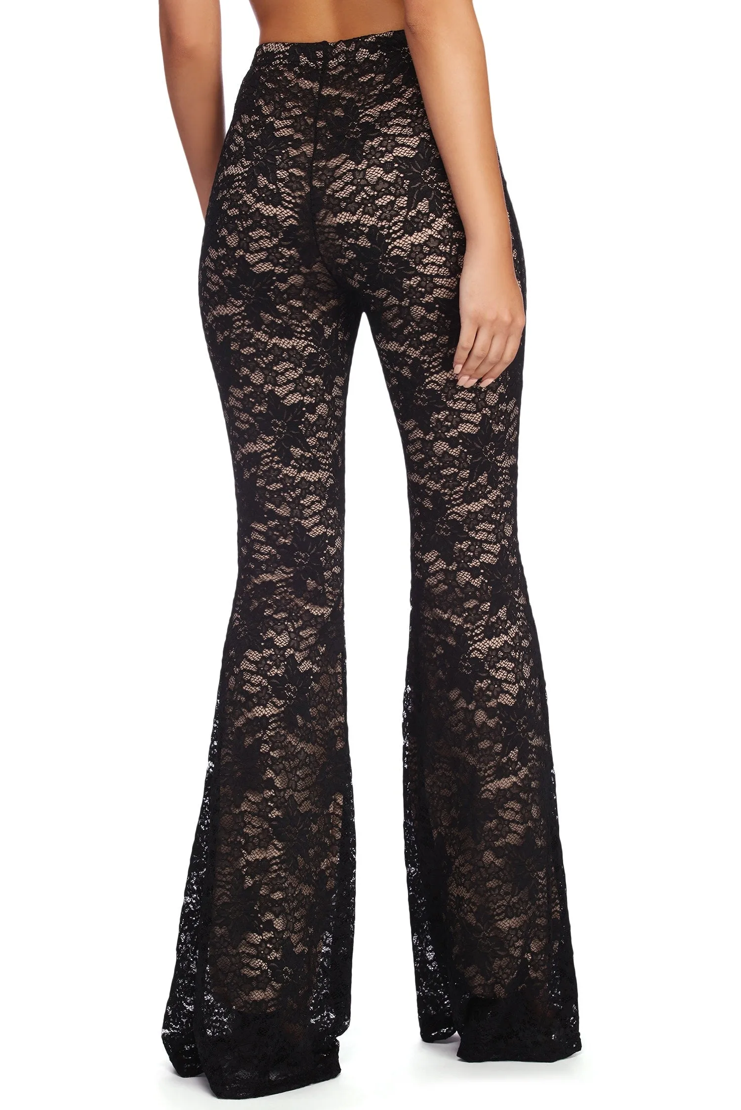 Blissful Illusion Lace Flared Pants