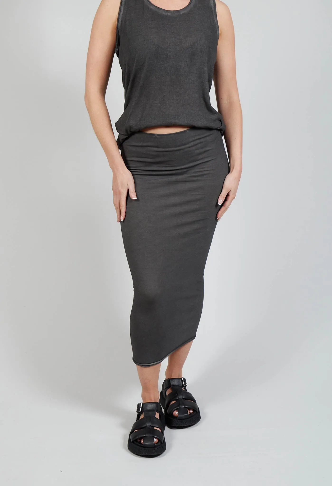 Bodycon Pencil Skirt in Coal Cloud