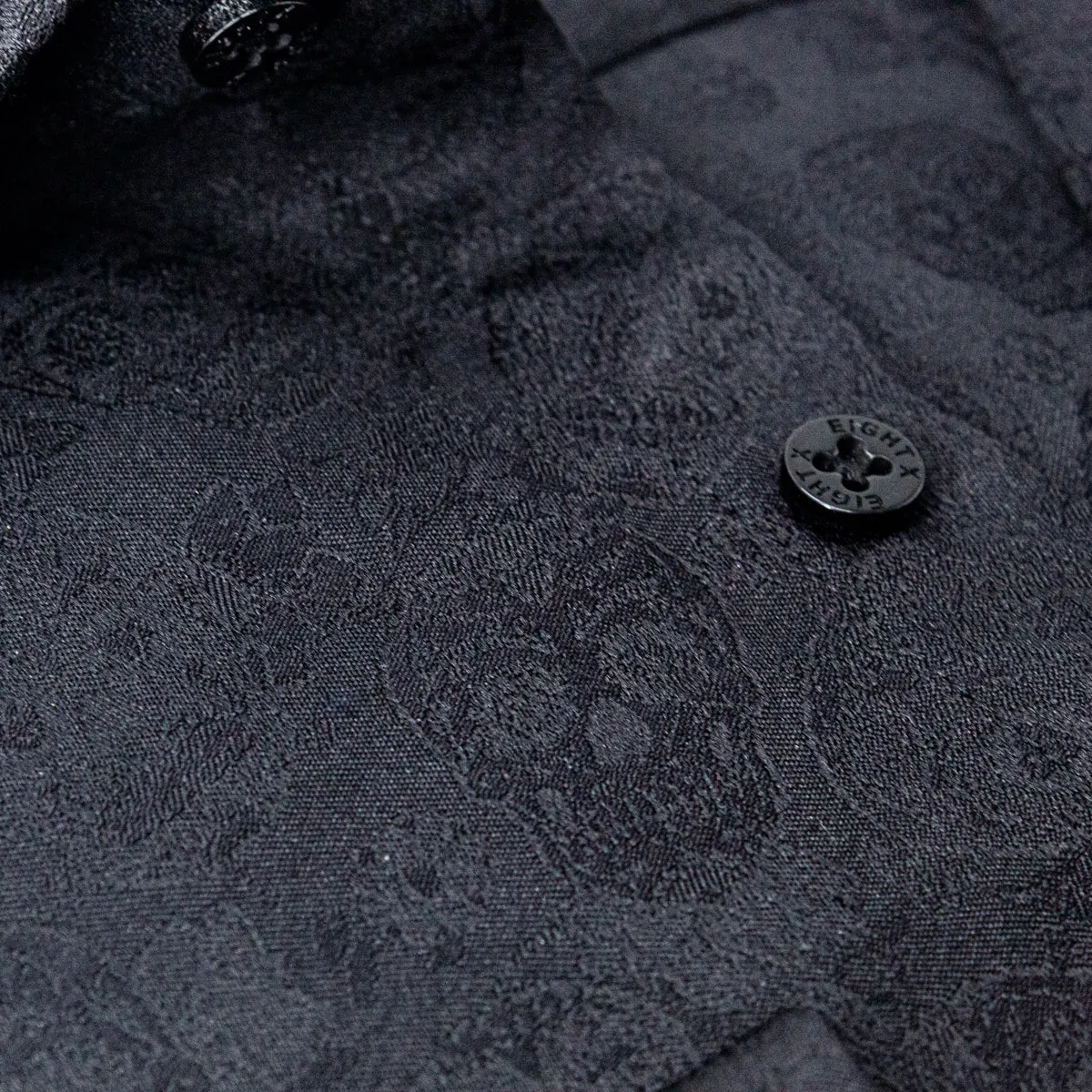 Calvaria Limited Edition Jacquard Button Down Shirt - Black