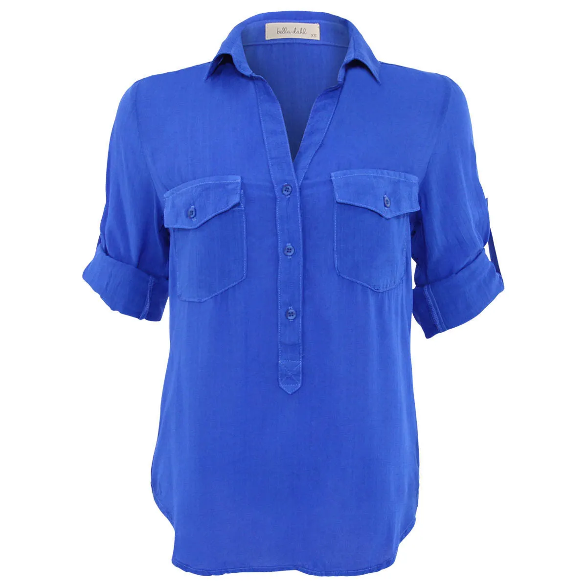 Capri Button Down Shirt in Shibori Blue