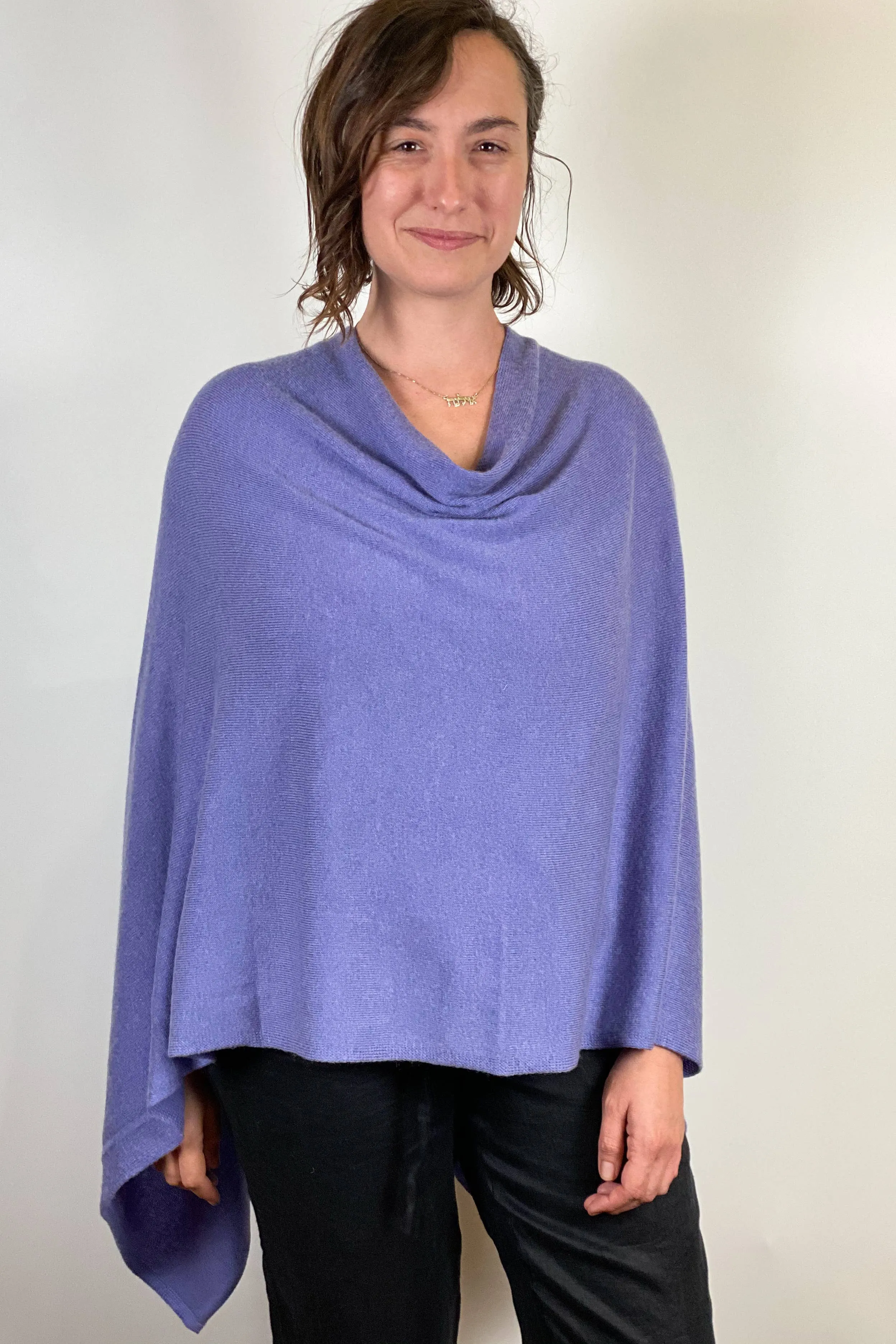 Cashmere Poncho Blue