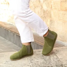 Chelsea Barefoot Boots Green Handmade Women's