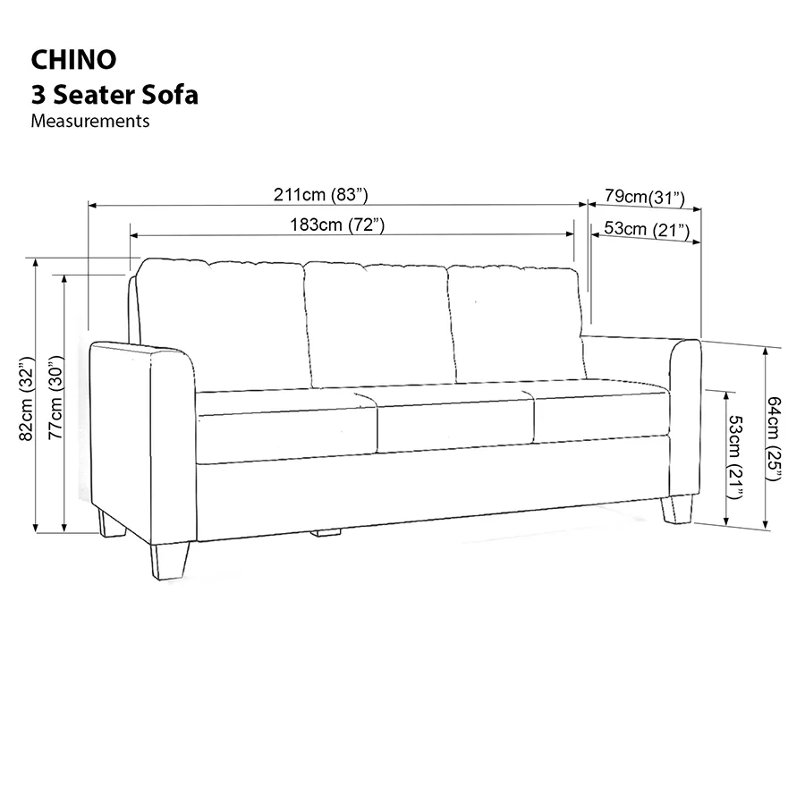 Chino 3 Seater Sofa