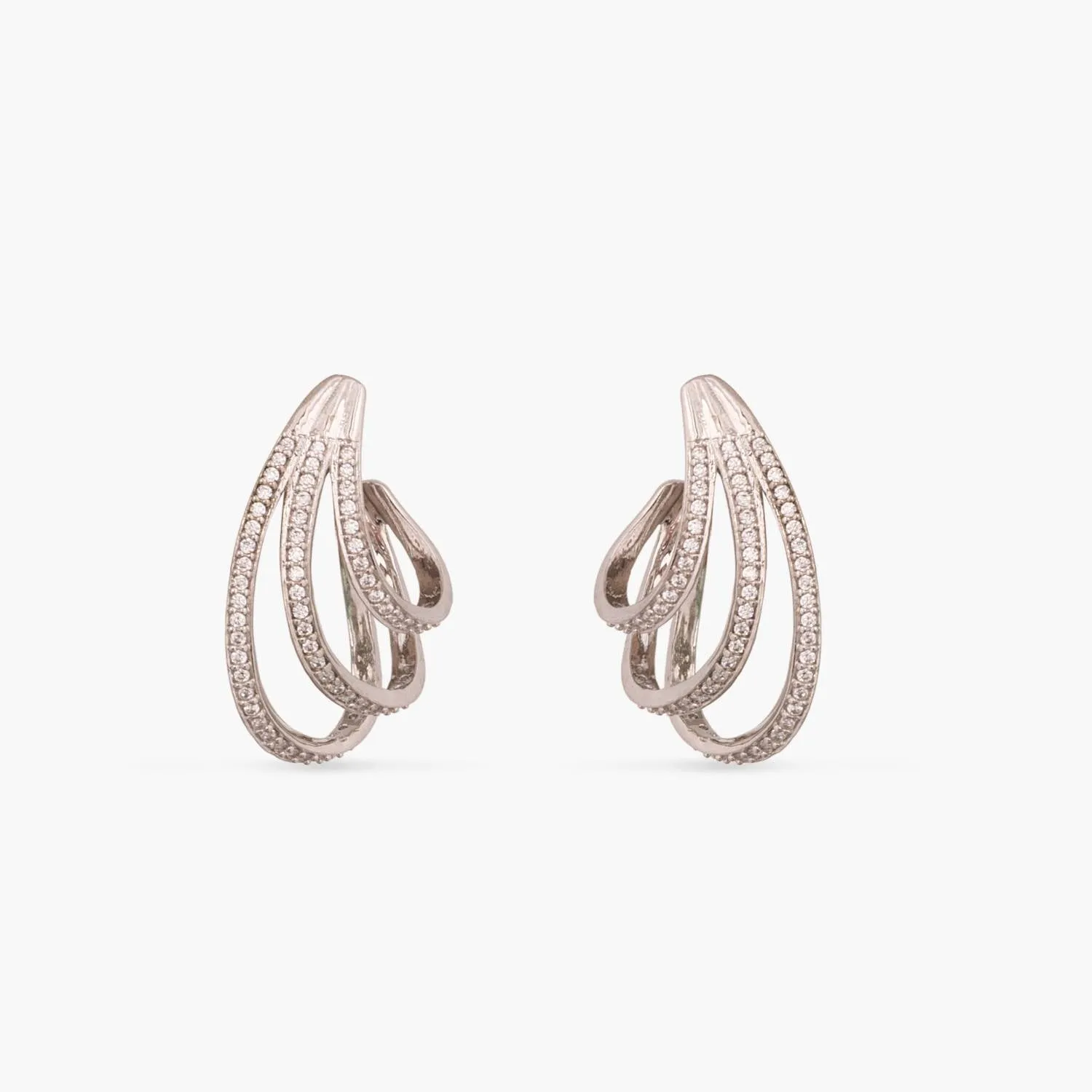 Classic CZ Delicate Silver Huggie Hoop Earrings