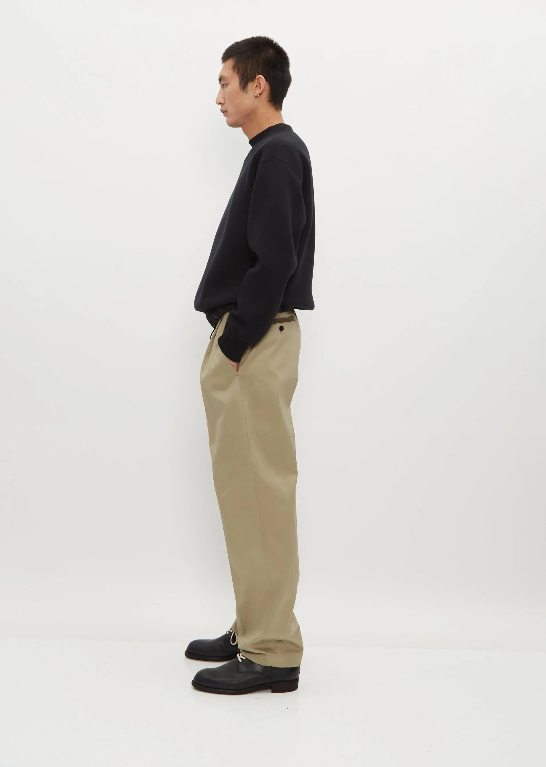 Cotton Chino Pants — Beige