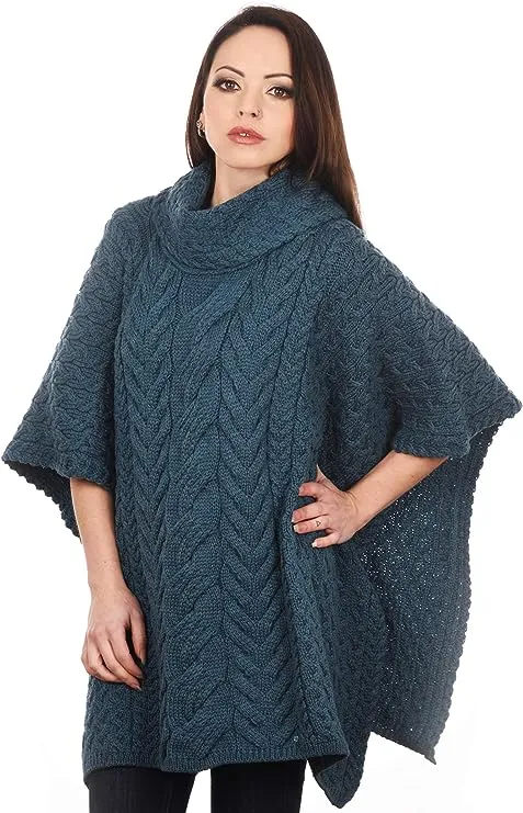 Cowl Neck Poncho |  One Size