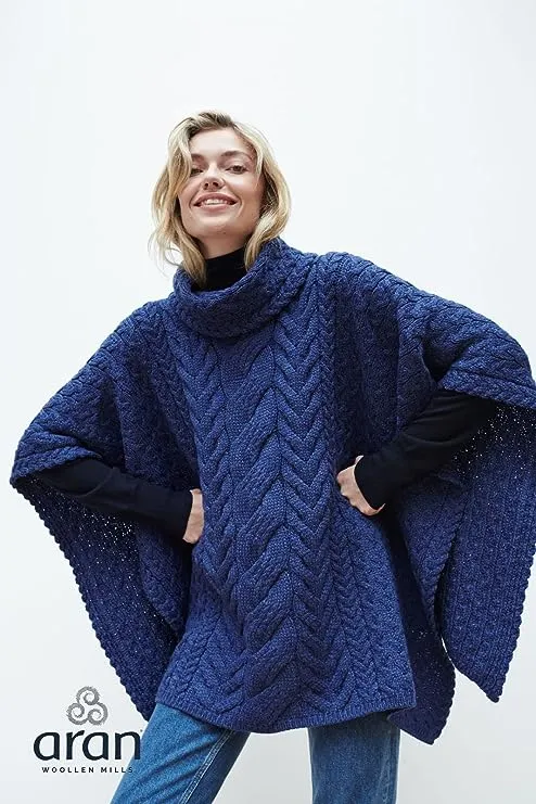 Cowl Neck Poncho |  One Size