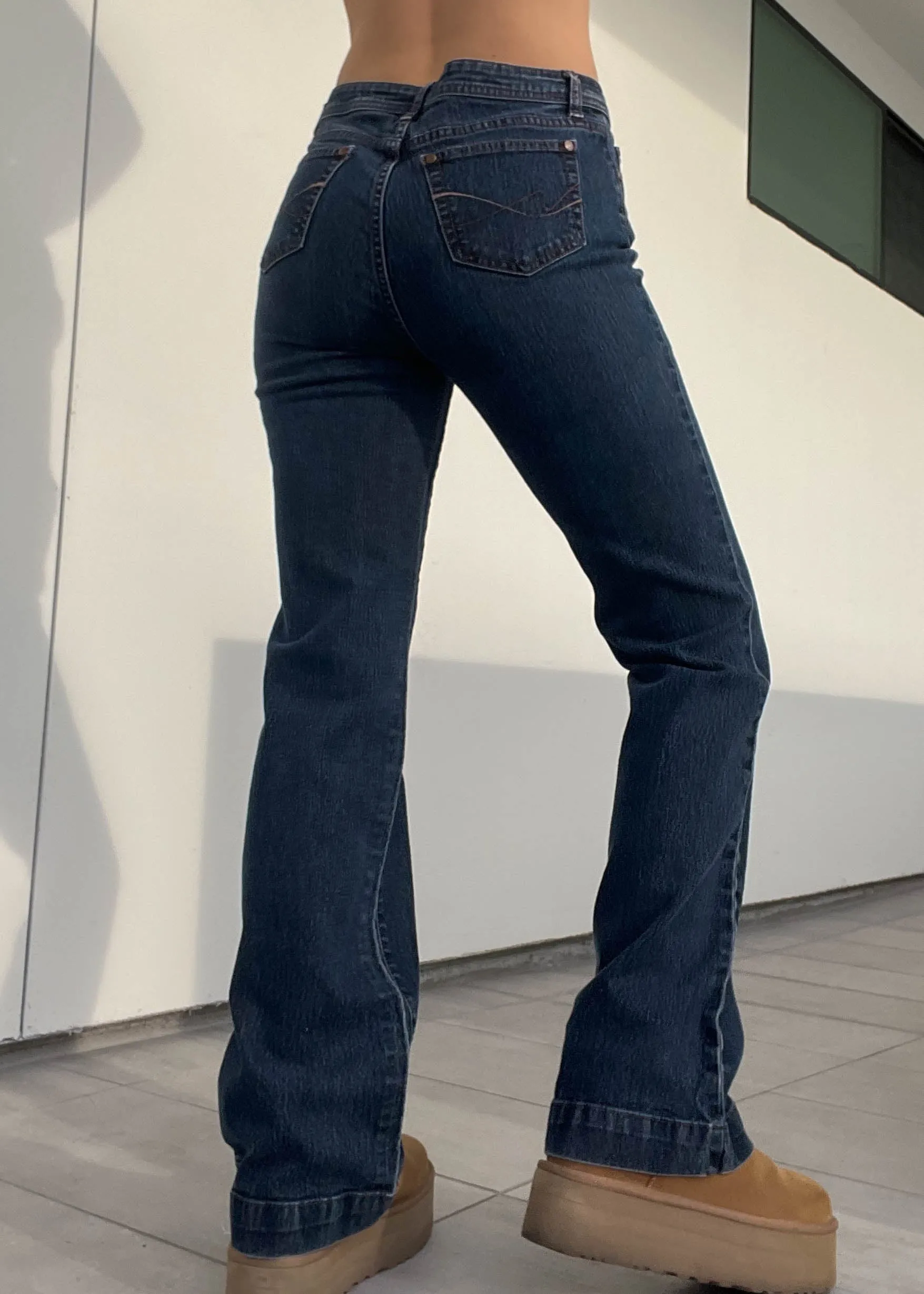 Dark Wash Y2k Flared Jeans (M)