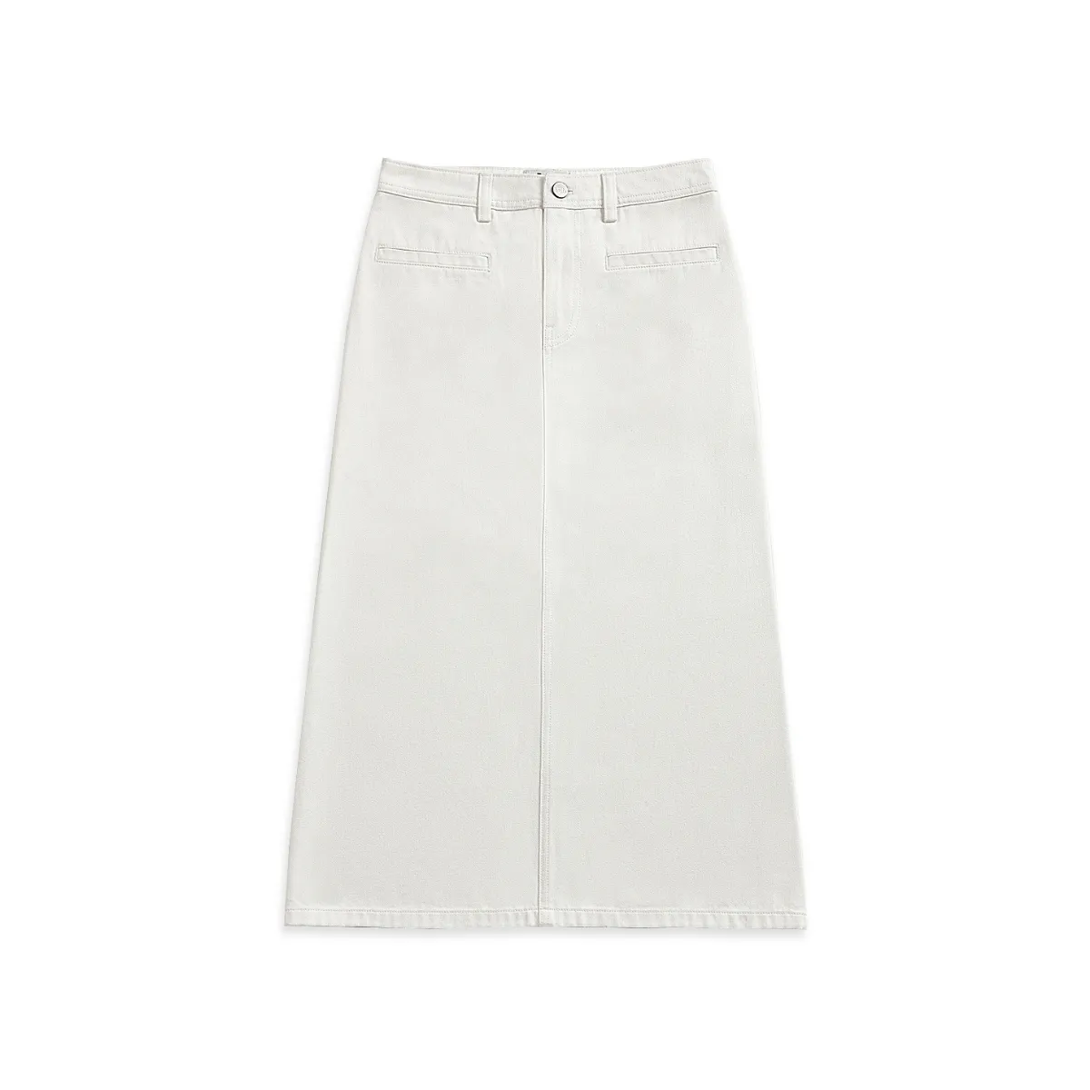 Denim Pencil Skirt Off White