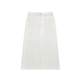 Denim Pencil Skirt Off White