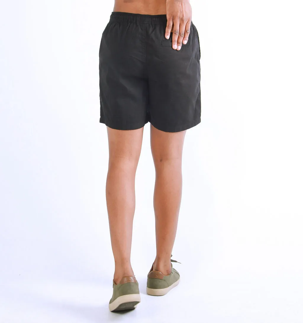 ELASTICATED CHINO SHORTS – BLACK