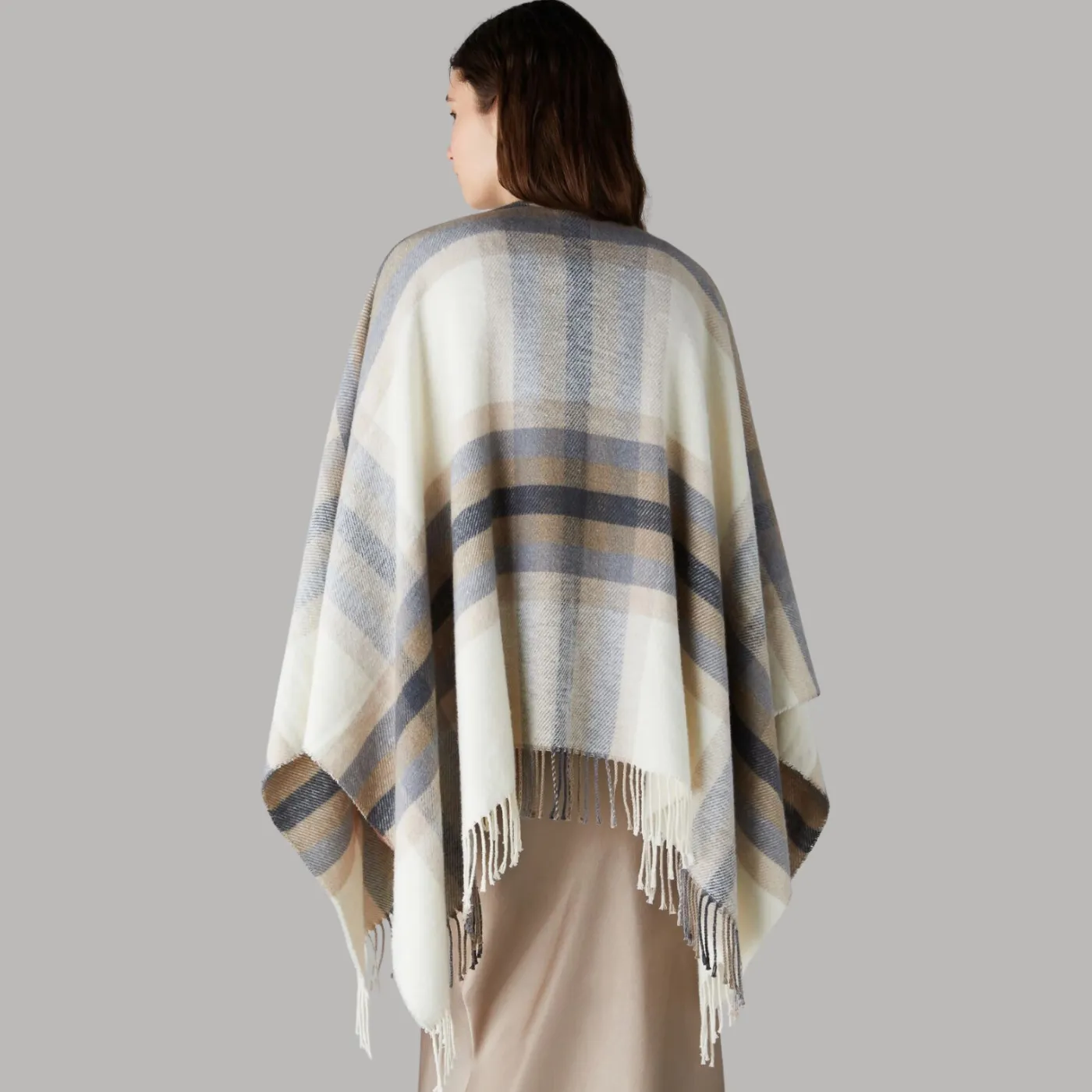 Emma Marella Nella Tartan Poncho