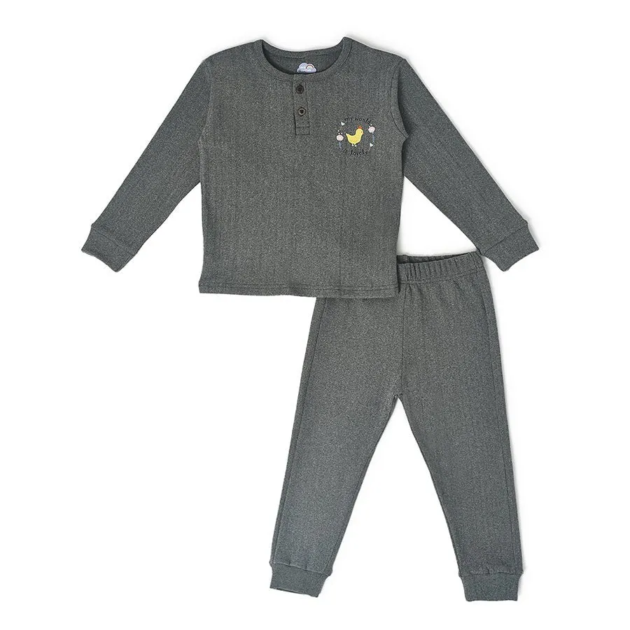 Farm Friends Knitted Thermal Sweatshirt with Jogger Set