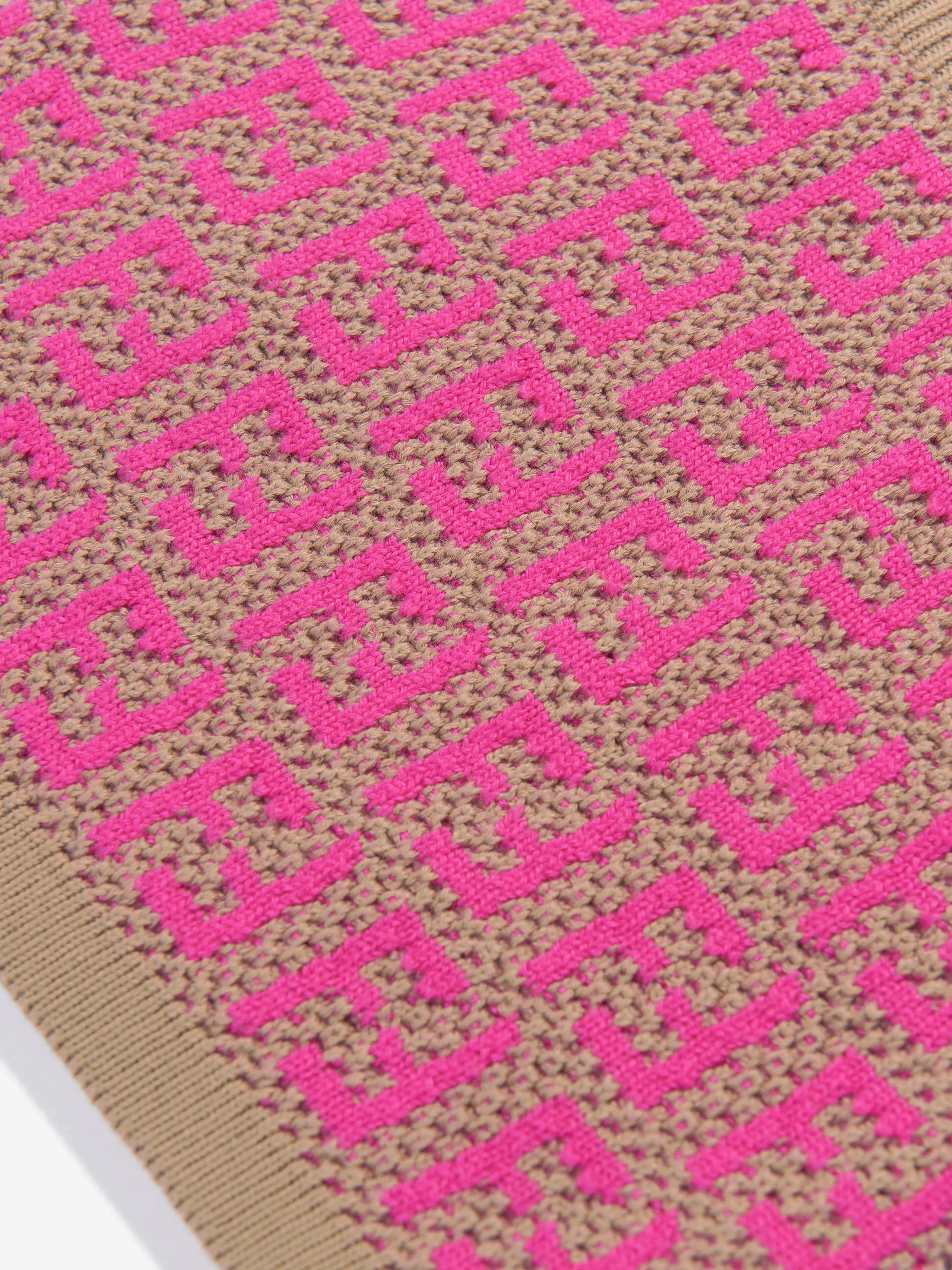 Fendi Girls Knitted FF Logo Skirt in Pink