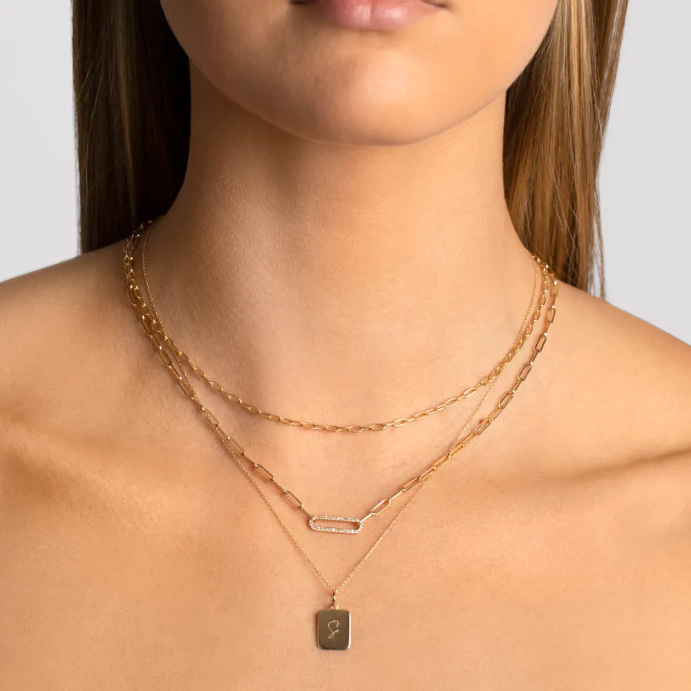 Fine Paperclip Chain Necklace in 10k Gold