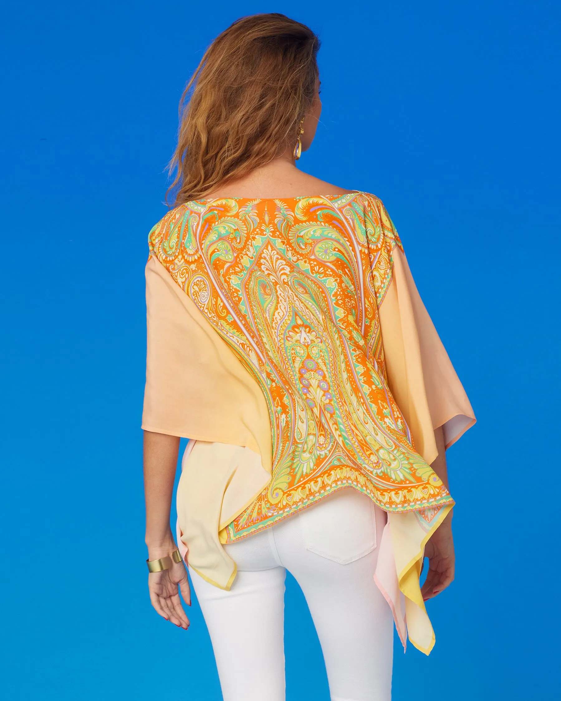 Gaia Poncho in Sunset Paisley