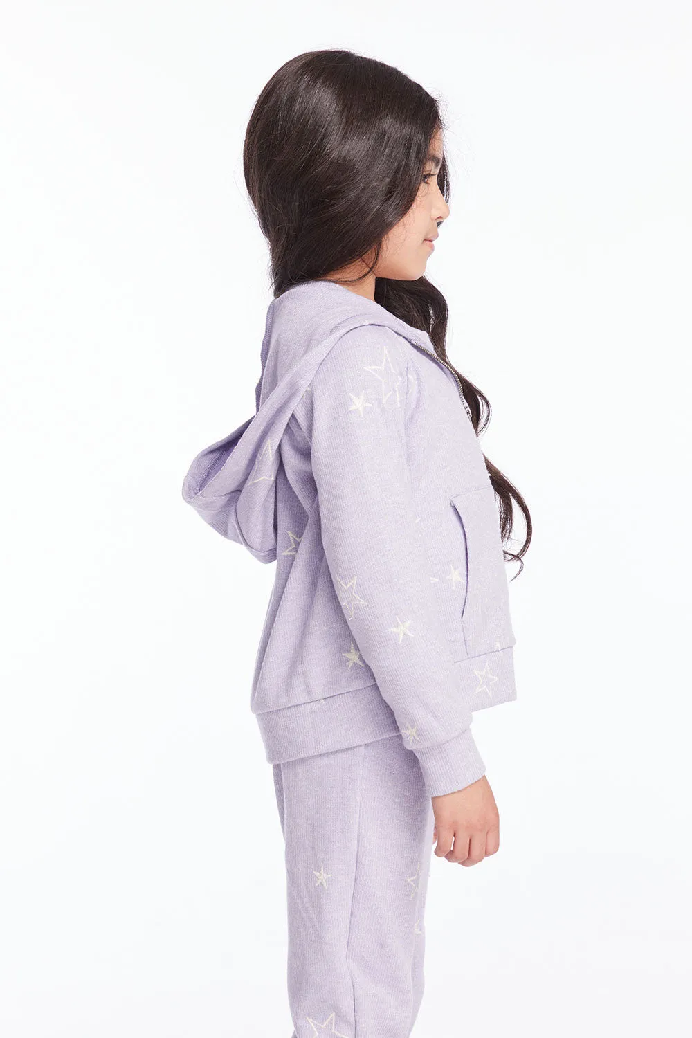 Girls Purple Sky Zip Up Hoodie