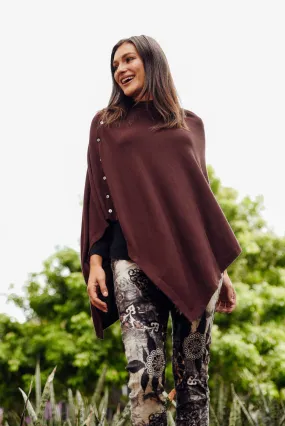 Gisele Brown Button Up Poncho