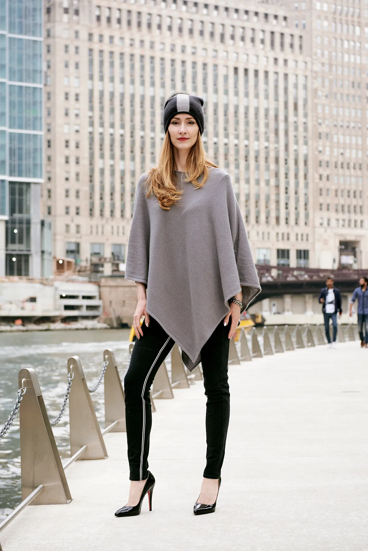 Grey Cashmere Poncho