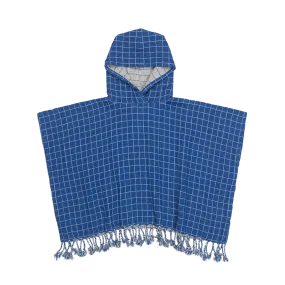 Grid Poncho | Bright Blue