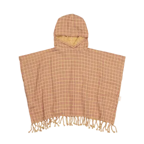 Grid Poncho | Old Rose