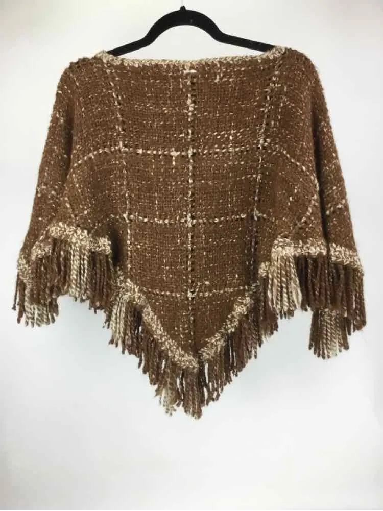 Handmade Size One Size Brown tones cropped Poncho