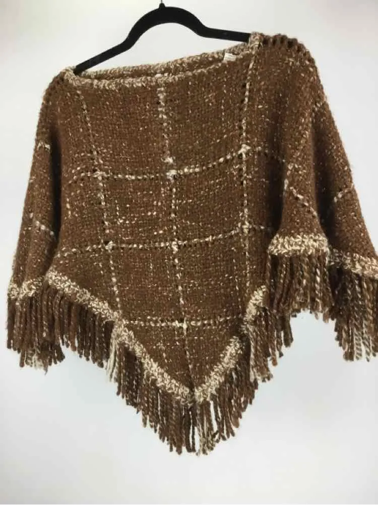 Handmade Size One Size Brown tones cropped Poncho