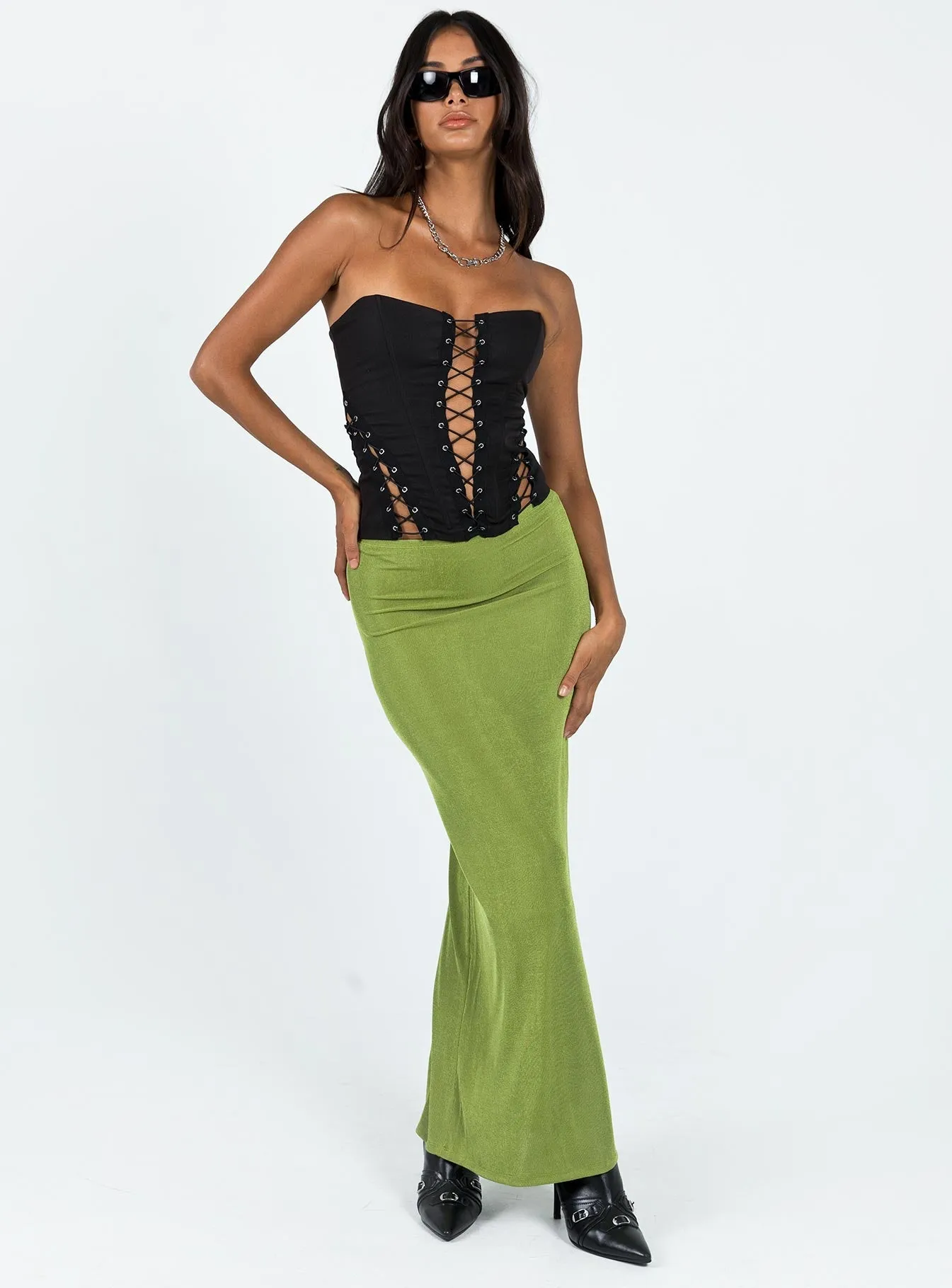 Harriette Maxi Skirt Green Lower Impact