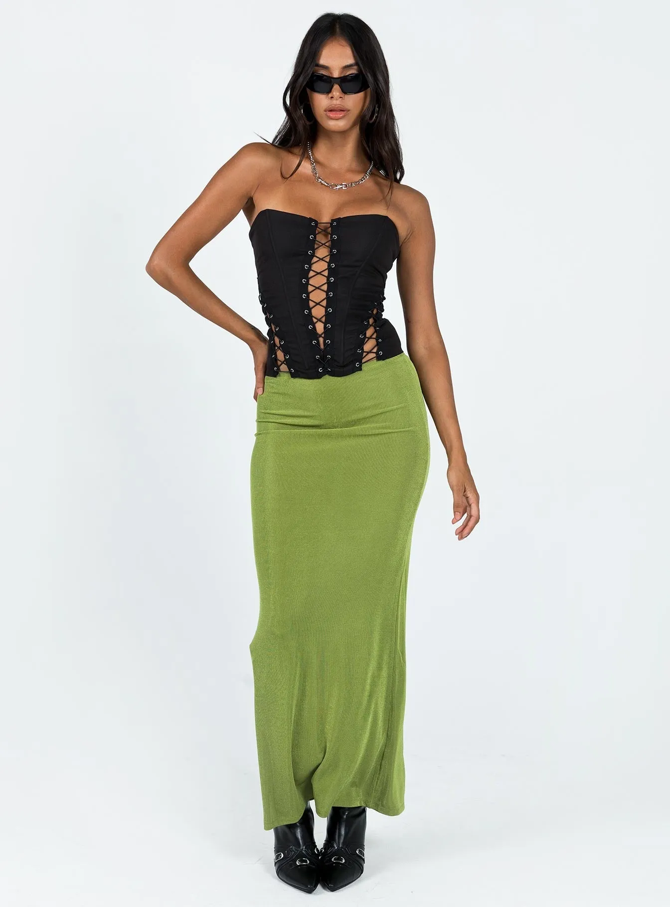 Harriette Maxi Skirt Green Lower Impact