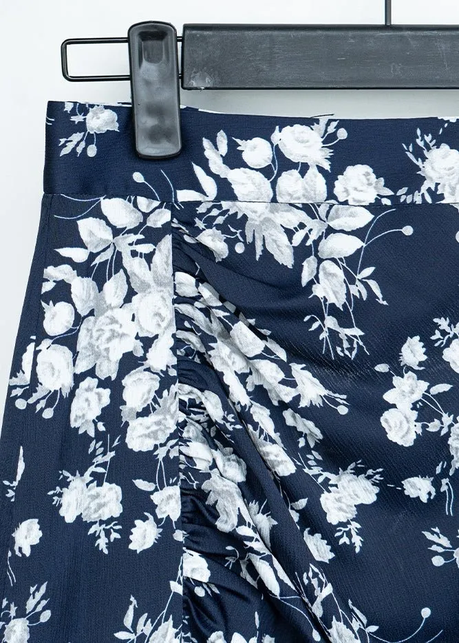 HIGH WAIST FLORAL SLIT SKIRT