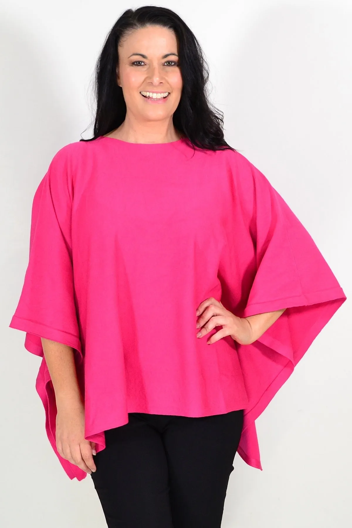 Hot Pink Cozy Tunic Poncho