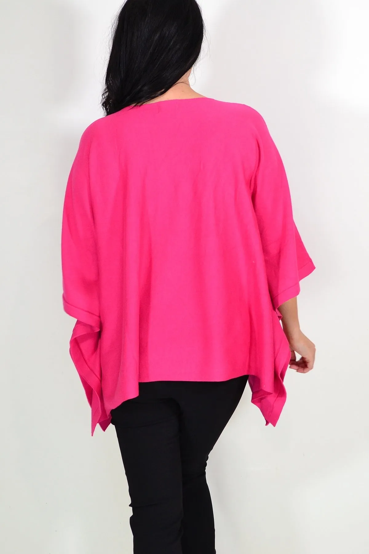 Hot Pink Cozy Tunic Poncho