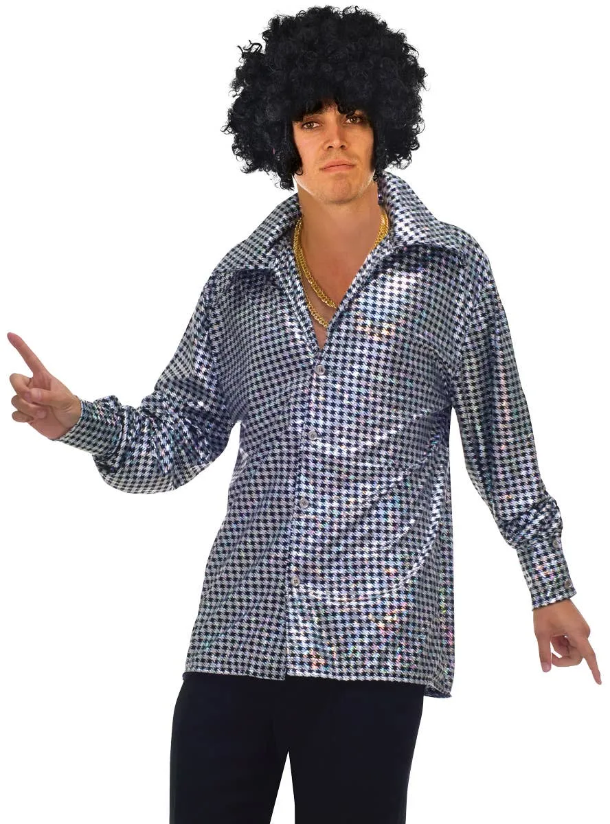 Hustling Hunk Mens Plus Size 70s Disco Costume Shirt