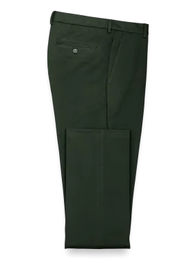 Impeccable Cotton Chino Flat Front Pants - Olive