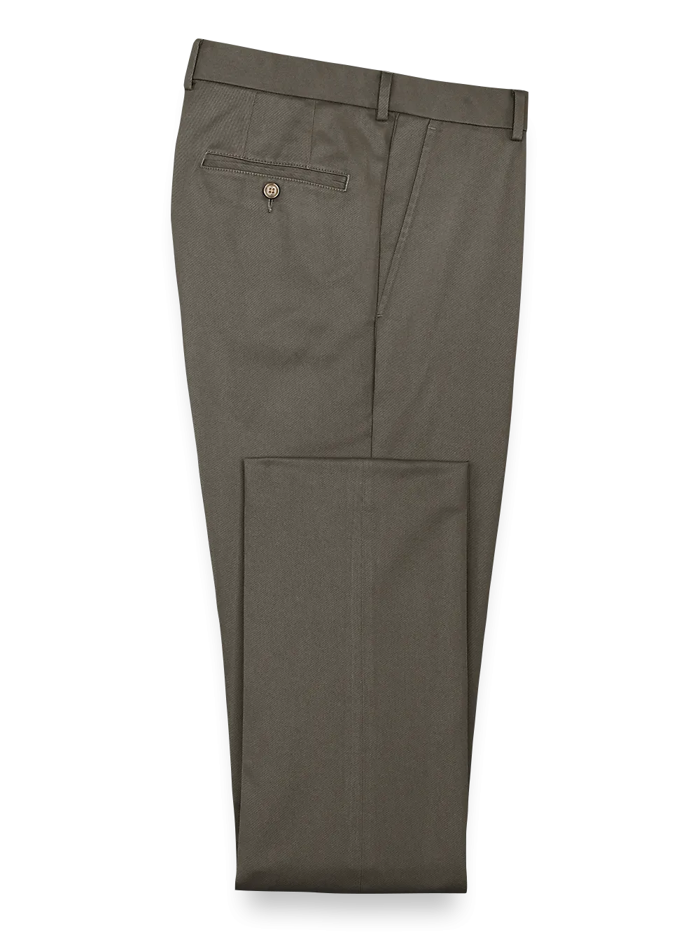 Impeccable Cotton Chino Flat Front Pants - Slate Brown