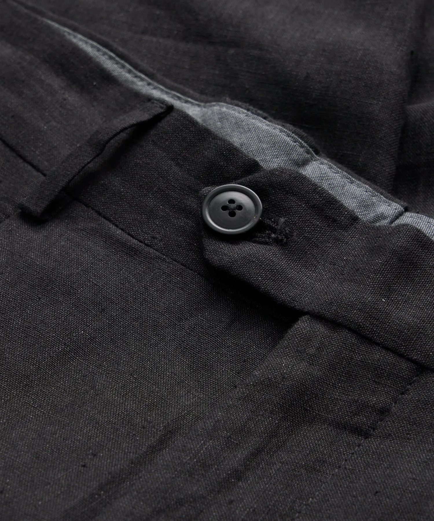 Italian Linen Madison Trouser in Black