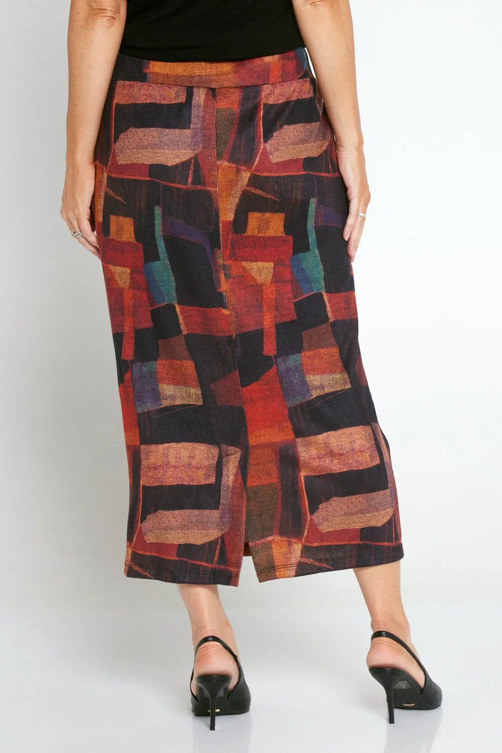 Jamie Pencil Skirt - Russet Patchwork