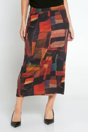 Jamie Pencil Skirt - Russet Patchwork